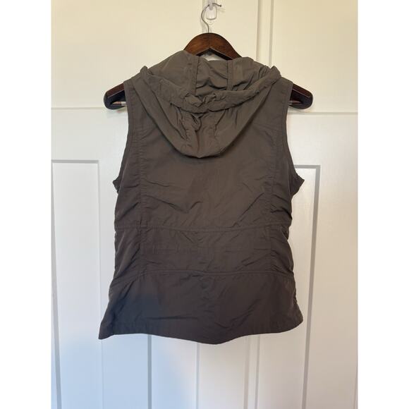 Eddie Bauer Hooded Vest Women's Medium Brown Hiking Camping Gorpcore - Picture 3 of 8